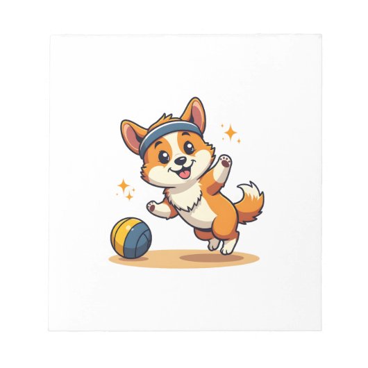 Bloc-note Illustration vectorielle de chien de volley-ball C (Devant)