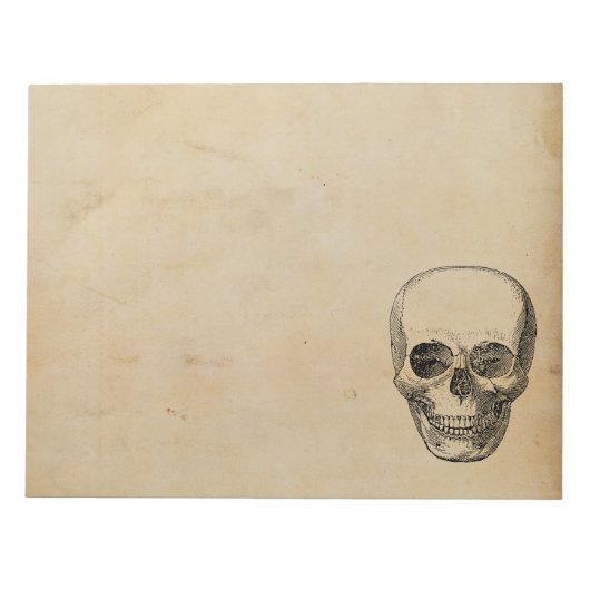 Bloc-note Illustration vintage de crâne humain simple (Devant)