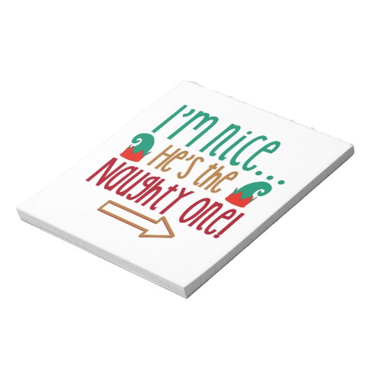 Bloc-note Im Nice Hes Naughty Elf Casquette (Tourné)