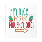 Bloc-note Im Nice Hes Naughty Elf Casquette (Devant)