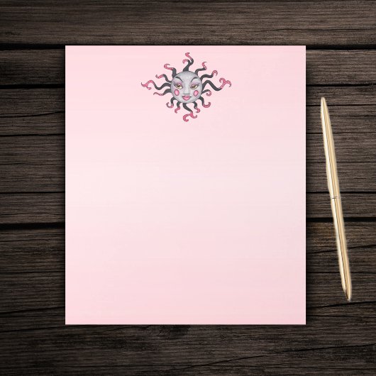 Bloc-note imaginaire Soleil Joli Visage Noir Rose Rayons