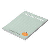 Bloc-note Important truc mignon Halloween Citrouille Fall Gr (Tourné)