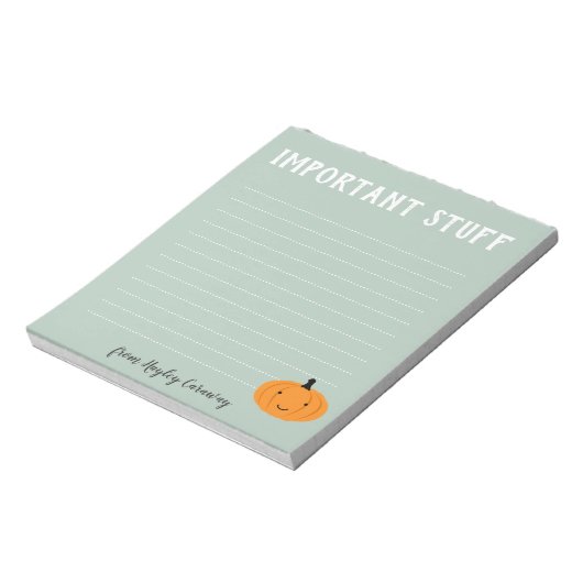 Bloc-note Important truc mignon Halloween Citrouille Fall Gr (Tourné)