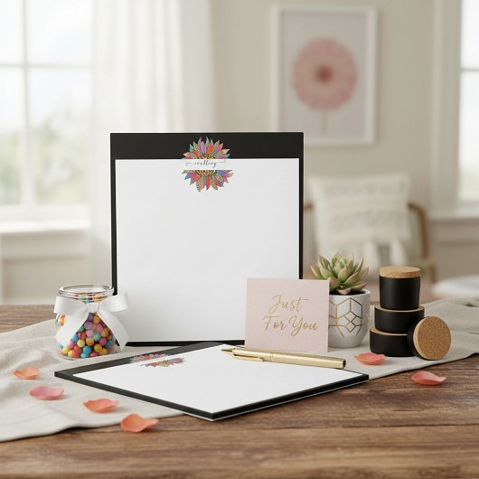 Bloc-note Impression arc-en-ciel et léopard personnalisée  