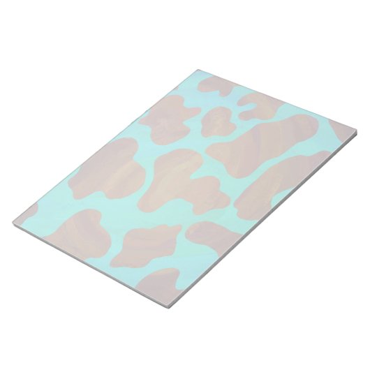 Bloc-note Impression Brown et Turquoise de vache (Incliné)