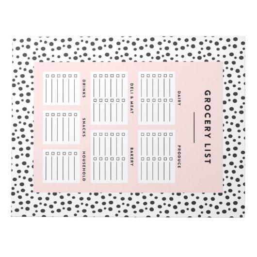 Bloc-note Impression dalmate | Liste d'épiceries (Devant)