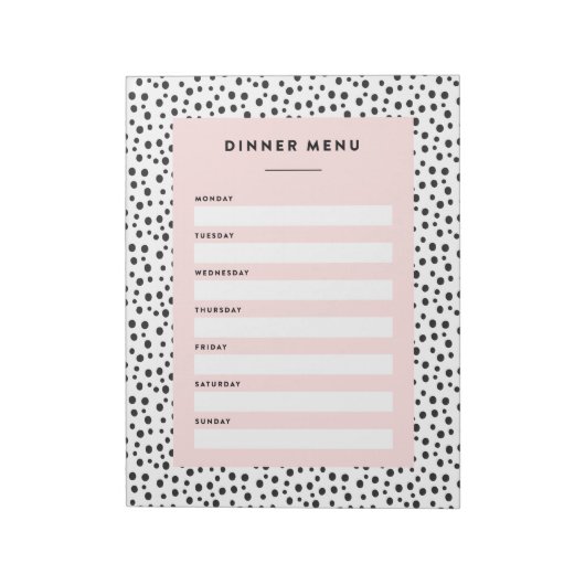 Bloc-note Impression dalmate | Menu du dîner (Tourné)