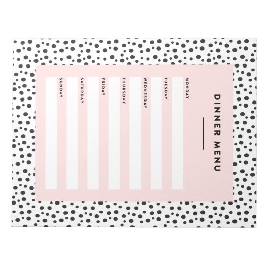 Bloc-note Impression dalmate | Menu du dîner (Devant)