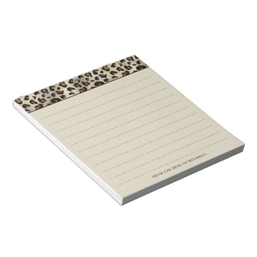 Bloc-note Impression d'animal léopard avec des lignes et du (Incliné)