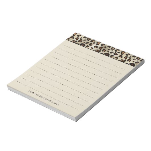Bloc-note Impression d'animal léopard avec des lignes et du (Tourné)