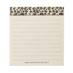 Bloc-note Impression d'animal léopard avec des lignes et du