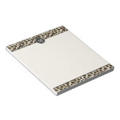 Bloc-note Impression d'animal léopard avec monogramme en fau (Incliné)