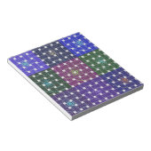 Bloc-note Impression d'art bleu et violet à carreaux (Incliné)