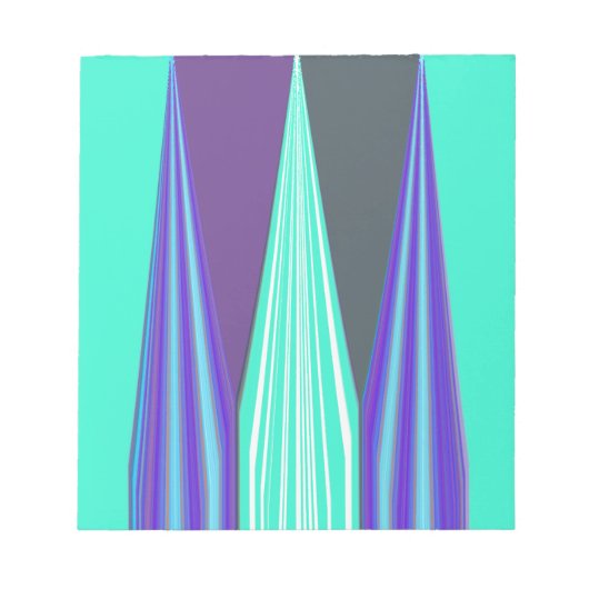 Bloc-note Impression d'art chevron bleu violet cyan audacieu (Devant)