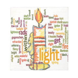 Bloc-note Impression d'art de nuage de mots de Flamme de Bou