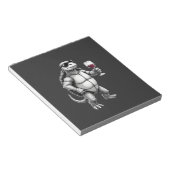Bloc-note impression d'art de tortue cool buvant du vin roug (Incliné)