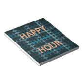 Bloc-note Impression d'art vectoriel bleu Texte Happy Hour (Incliné)