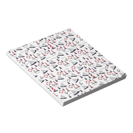 Bloc-note Impression de motif nautique micro vintage. (Incliné)