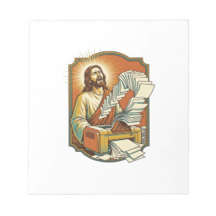 Bloc-note Impression feuille Excel Jésus 50 pages blanches B