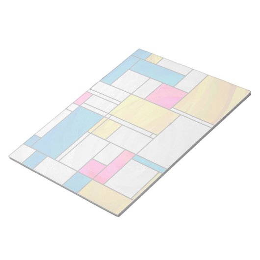 Bloc-note Impression Mondrial jaune rose (Incliné)