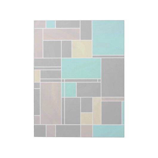 Bloc-note Impression noire Brown Turquoise Mondrian (Tourné)