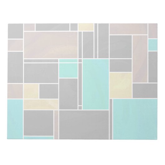 Bloc-note Impression noire Brown Turquoise Mondrian (Devant)