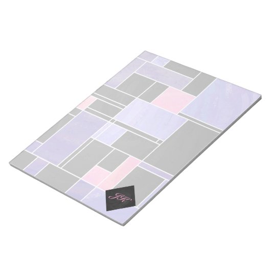 Bloc-note Impression noire violet mondriaque (Incliné)
