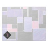 Bloc-note Impression noire violet mondriaque (Devant)