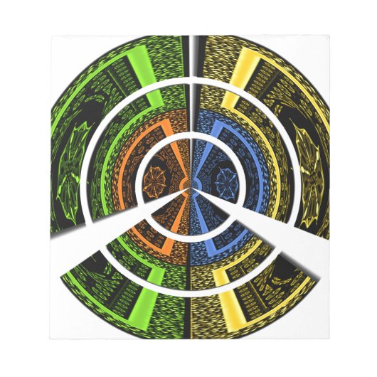 Bloc-note Impression radiale colorée (Devant)