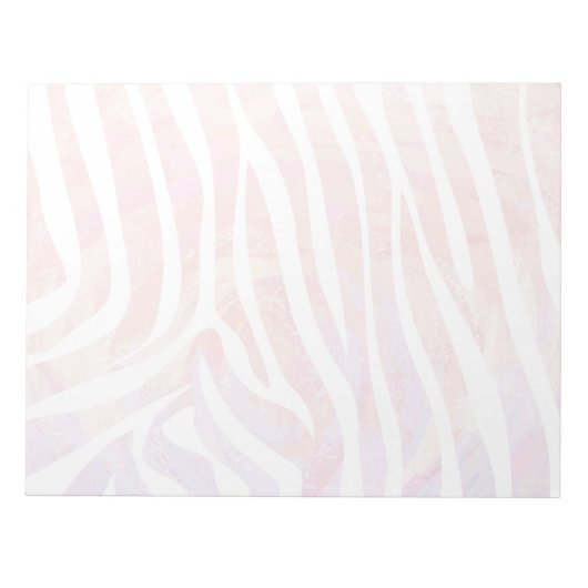 Bloc-note Impression rose et blanc Zebra (Devant)