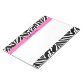 Bloc-note Impression Zèbre noir, blanc et rose chaud personn (Incliné)