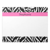 Bloc-note Impression Zèbre noir, blanc et rose chaud personn (Devant)