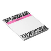 Bloc-note Impression Zèbre noir, blanc et rose chaud personn (Incliné)