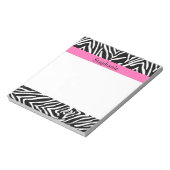 Bloc-note Impression Zèbre noir, blanc et rose chaud personn (Tourné)