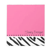 Bloc-note Impression Zèbre rose (Devant)