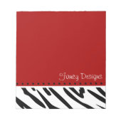 Bloc-note Impression Zèbre rouge (Devant)