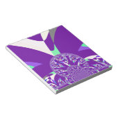 Bloc-note Imprimante d'art bleu rétro Cyan Kaleidoscope (Incliné)