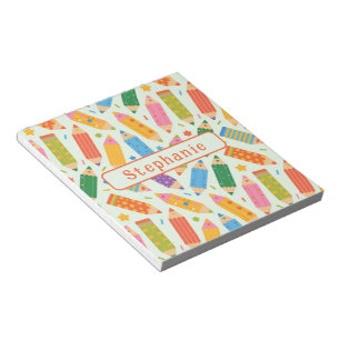 Bloc-note Imprimé de crayon personnalisable mignon