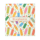 Bloc-note Imprimé de crayon personnalisable mignon (Devant)