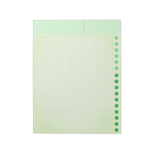 Bloc-note (Inch Ruled Squared) Green Blank Grid Graph Paper (Tourné)