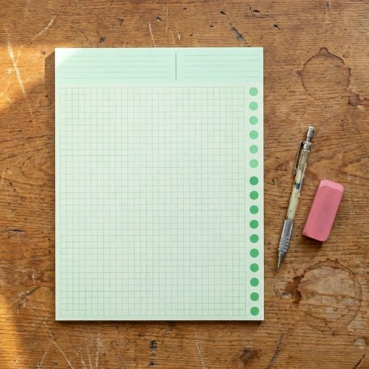 Bloc-note (Inch Ruled Squared) Green Blank Grid Graph Paper