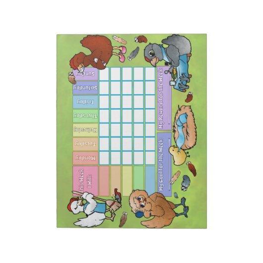 Bloc-note Incitatif au poulet Objectif hebdomadaire Note Pad (Tourné)