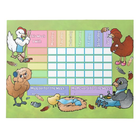 Bloc-note Incitatif au poulet Objectif hebdomadaire Note Pad (Devant)