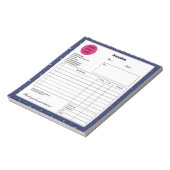 Bloc-note Indigo Red Heart Company Business Shop Facture (Tourné)