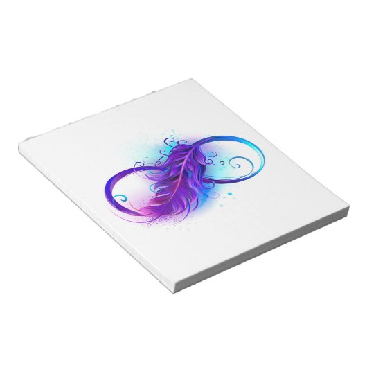Bloc-note Infinity with purple feather (Incliné)