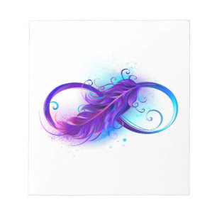 Bloc-note Infinity with purple feather