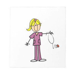 Bloc-note Infirmière blonde en bâtonnets féminins