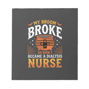 Bloc-note Infirmière de dialyse Halloween Balai Cassa Design