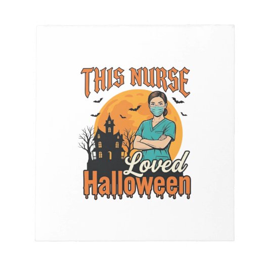 Bloc-note Infirmière d'Halloween Aimait Halloween Vintage Ép (Devant)