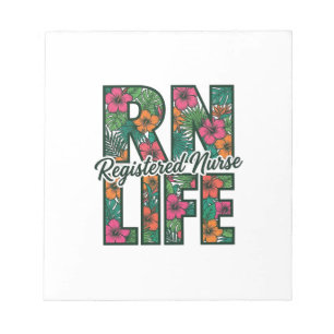 Bloc-note Infirmière diplômée RN Life Floral Vector Design_1